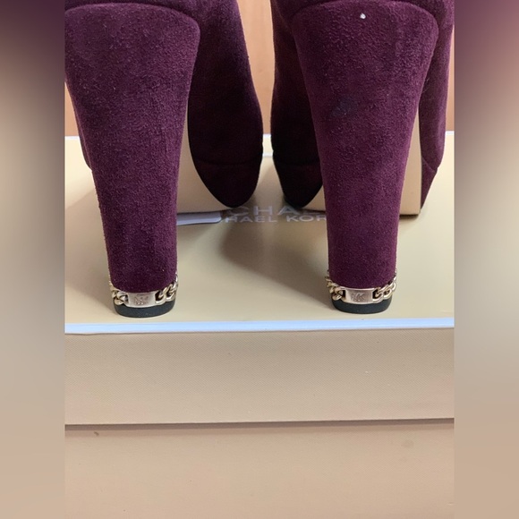 Michael Kors | Shoes | Michael Kors Paloma Red Suede Ankle  Michael Kors Elegant Plum Suede Platform Heels.    Size-6M